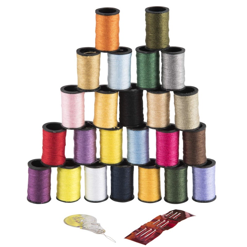 SINGER Polyester Hand Sewing Thread, Assorted Colors, 24 Mini-Spools - Image 1